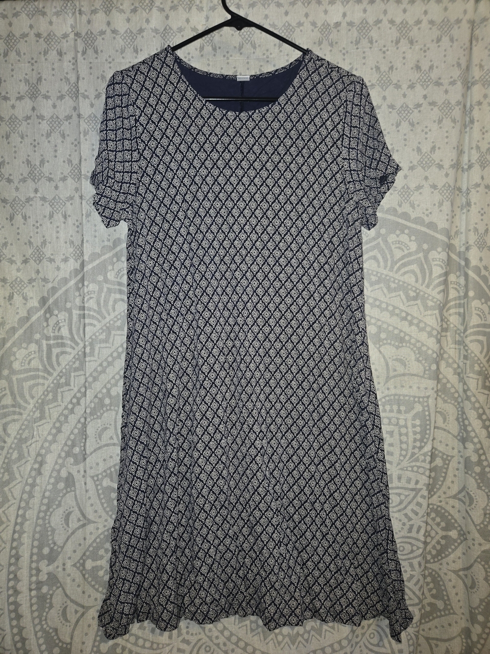 Old Navy Navy Geo-Print Midi Dress